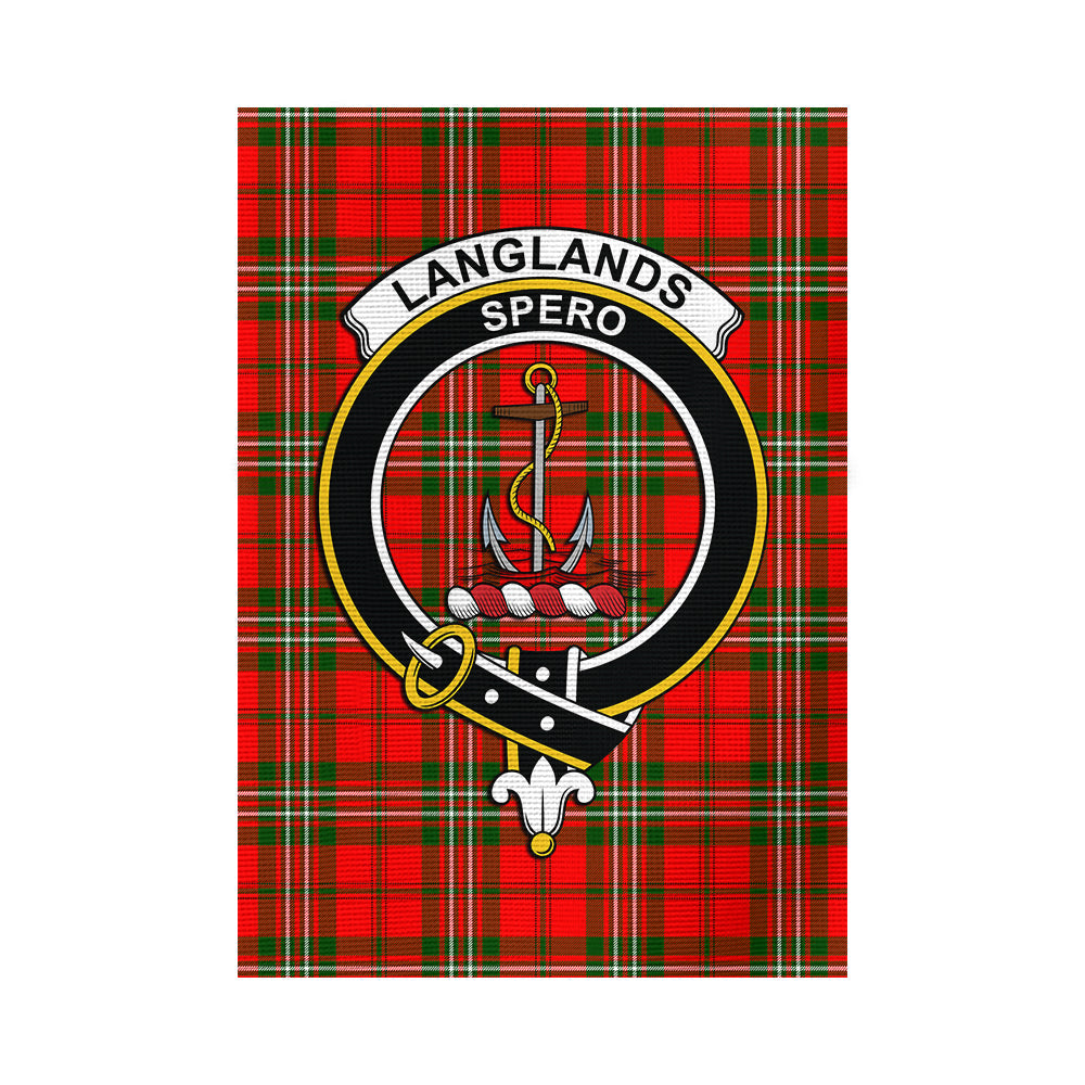 Langlands Tartan Flag with Family Crest - Tartan Vibes Clothing