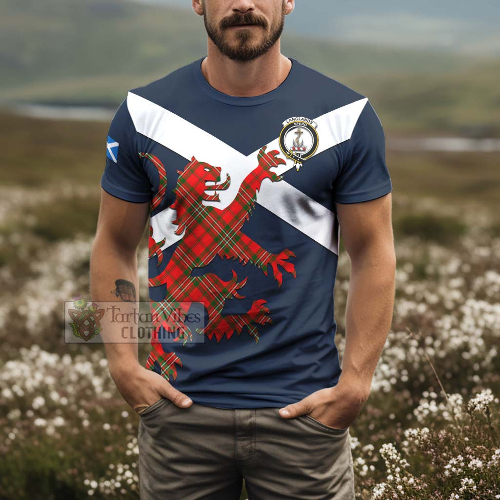 Tartan Vibes Clothing Langlands Tartan Lion Rampant T-Shirt – Proudly Display Your Heritage with Alba Gu Brath and Clan Name