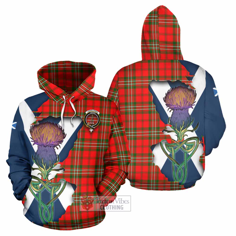 Langlands Tartan Family Crest Hoodie Scottish Thistle Celtic Inspired - Tartan Vibes Clothing