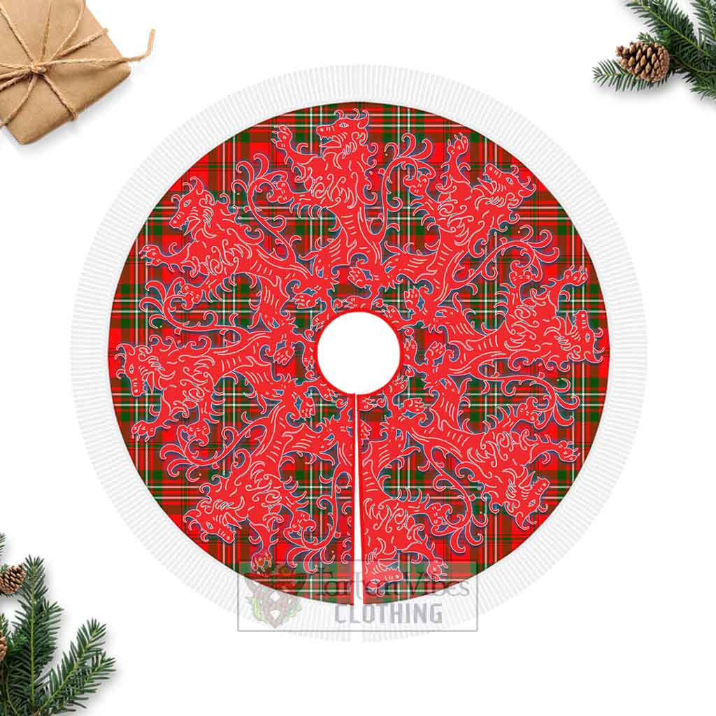 Langlands Tartan Christmas Tree Skirt Lion Rampant Style Fringed Tree Skirts - Tartan Vibes Clothing