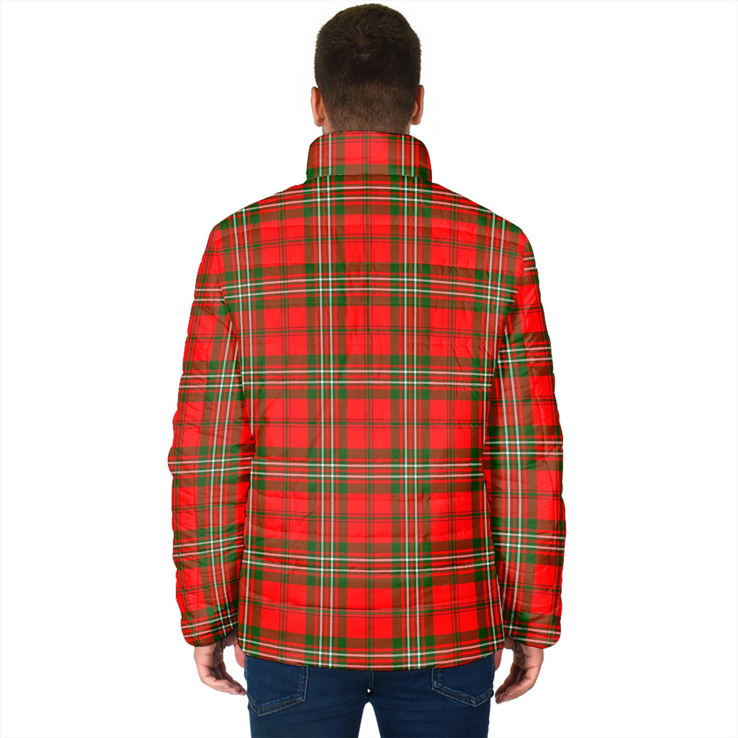 Langlands Tartan Padded Jacket with Family Crest - Tartan Vibes Clothing