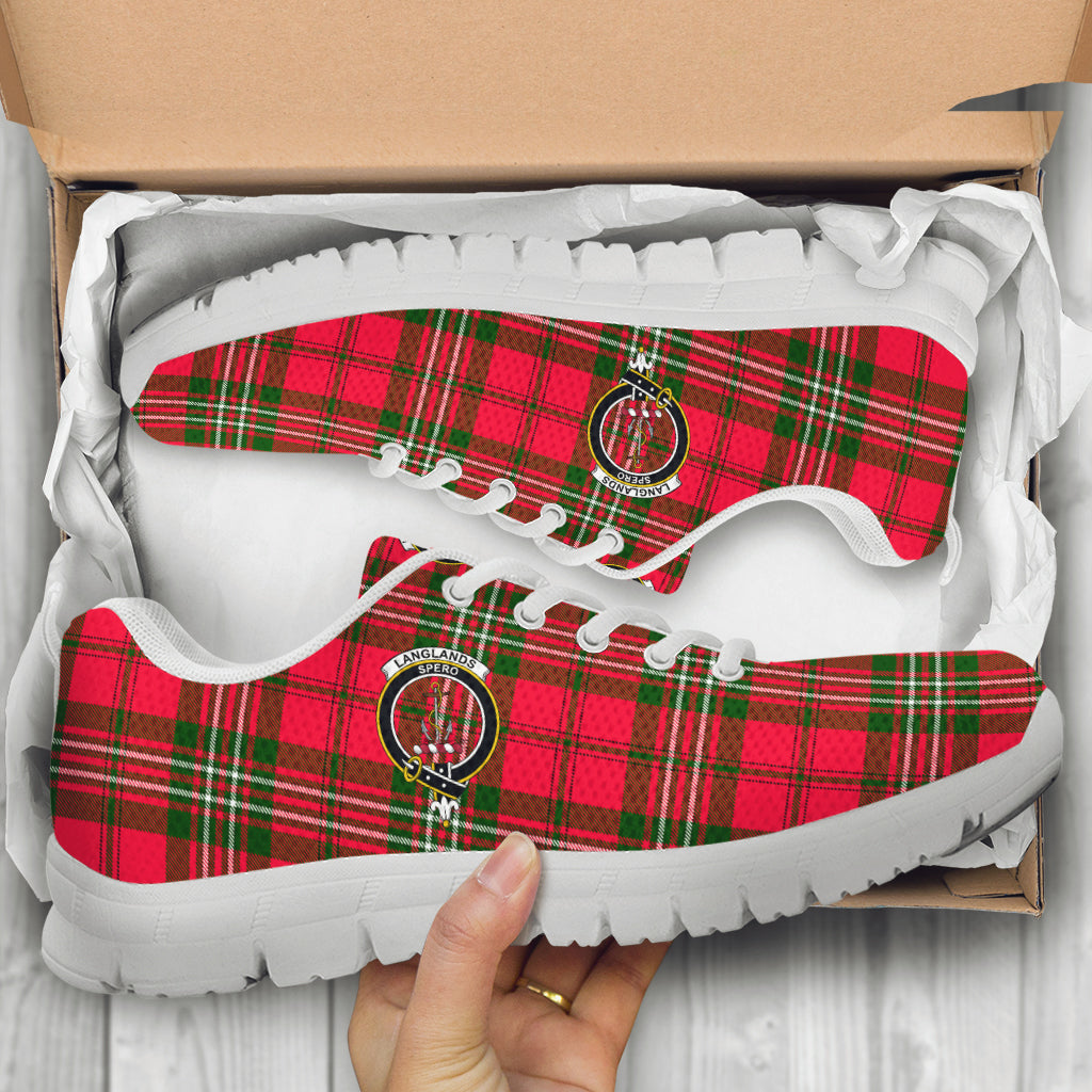 Langlands Tartan Sneakers with Family Crest - Tartan Vibes Clothing