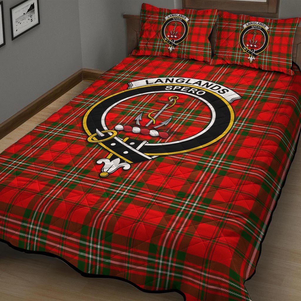 Langlands Tartan Quilt Bed Set with Family Crest - Tartan Vibes Clothing