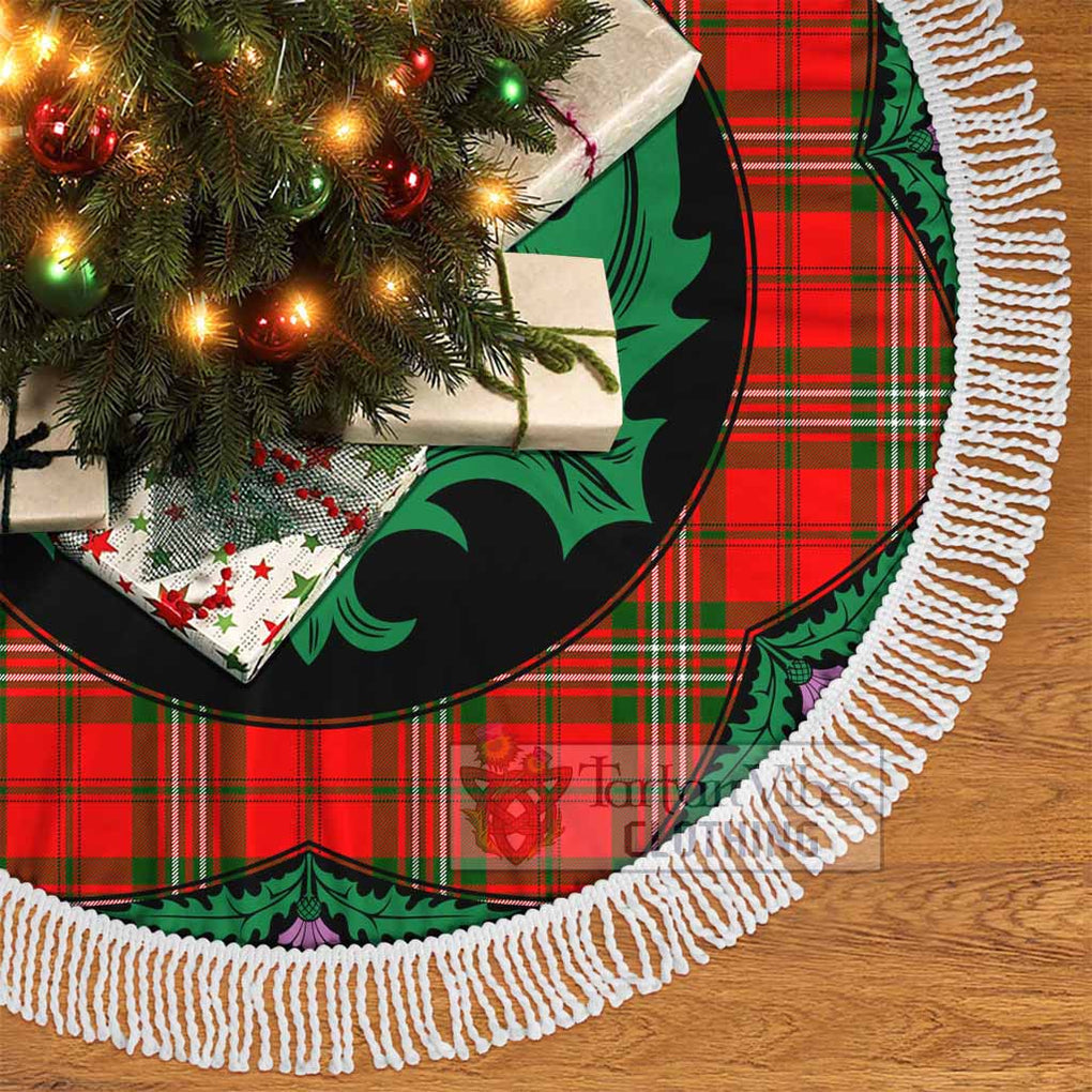 Tartan Vibes Clothing Langlands Tartan Christmas Tree Skirt Scottish Thistle Style