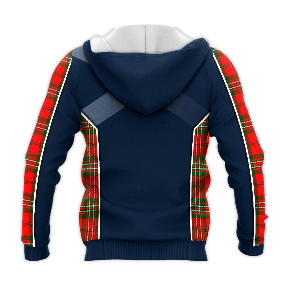 Tartan Vibes Clothing Langlands Tartan Knitted Hoodie with Family Crest and Scottish Thistle Vibes Sport Style