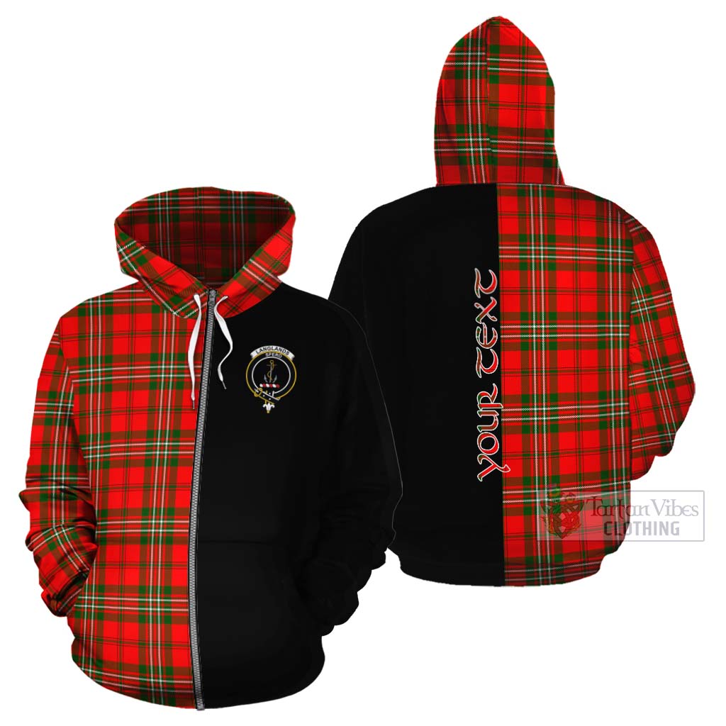 Tartan Vibes Clothing Langlands Tartan Cotton Hoodie with Family Crest and Half Of Me Style