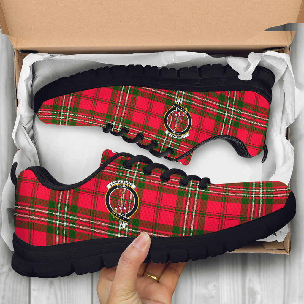 Langlands Tartan Sneakers with Family Crest - Tartan Vibes Clothing