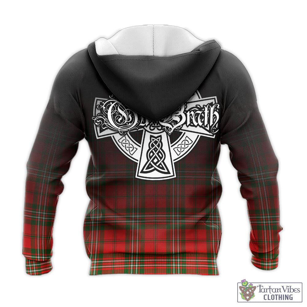 Tartan Vibes Clothing Langlands Tartan Knitted Hoodie Featuring Alba Gu Brath Family Crest Celtic Inspired