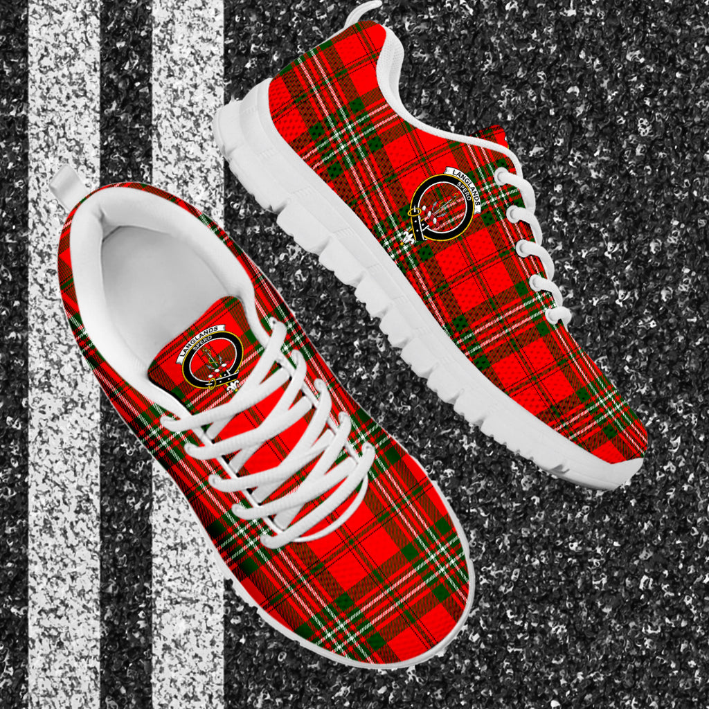 Langlands Tartan Sneakers with Family Crest - Tartan Vibes Clothing