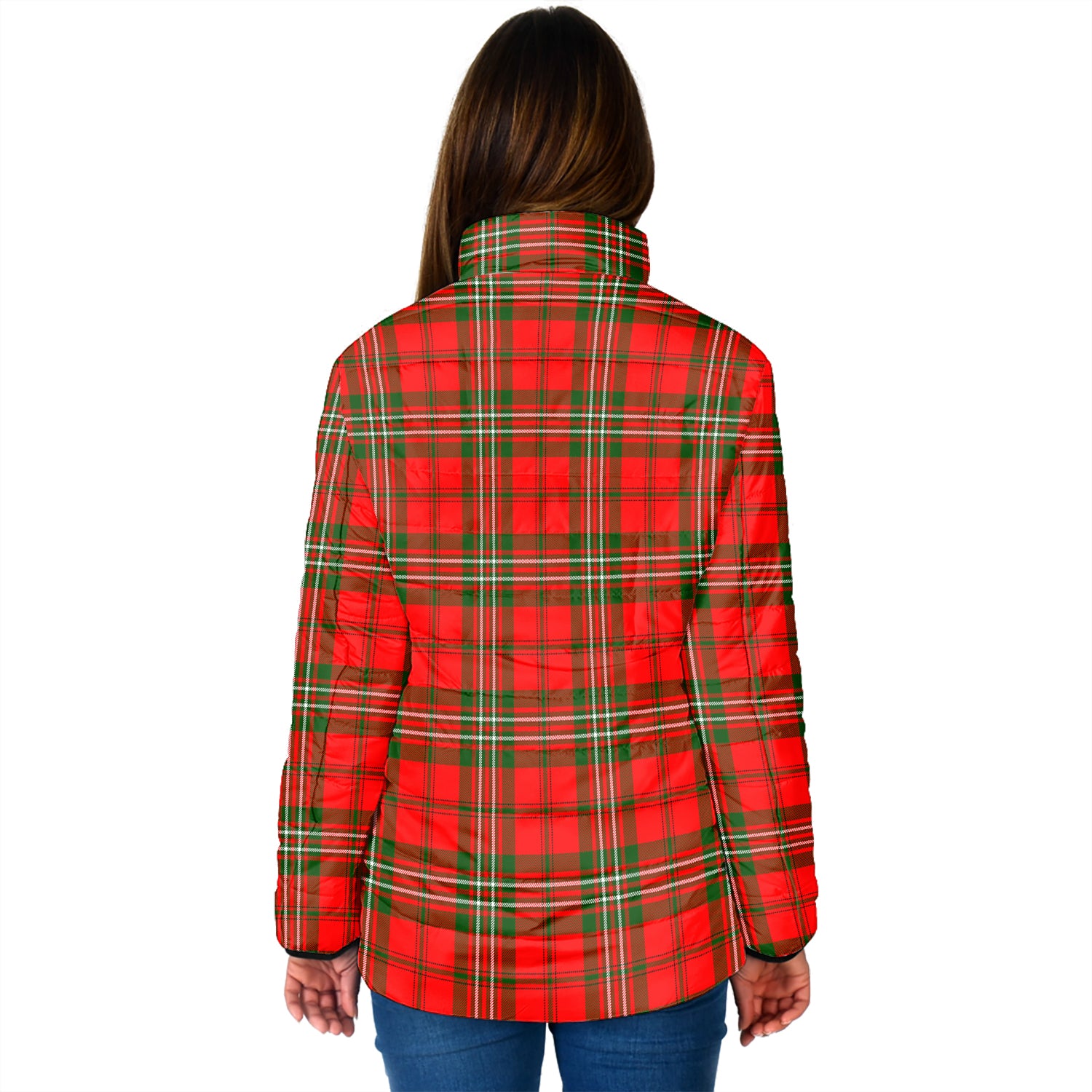 Langlands Tartan Padded Jacket with Family Crest - Tartan Vibes Clothing