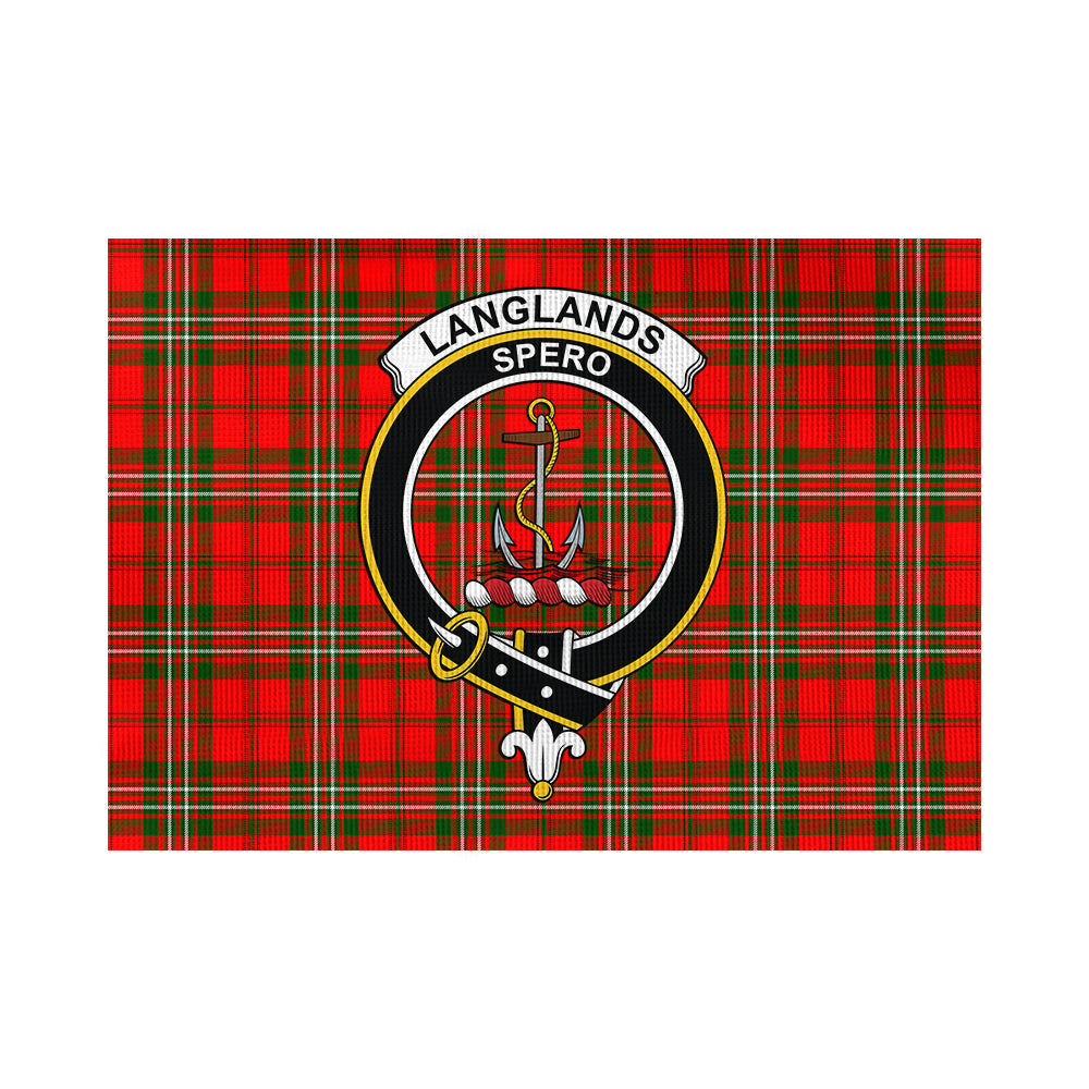 Langlands Tartan Flag with Family Crest - Tartan Vibes Clothing