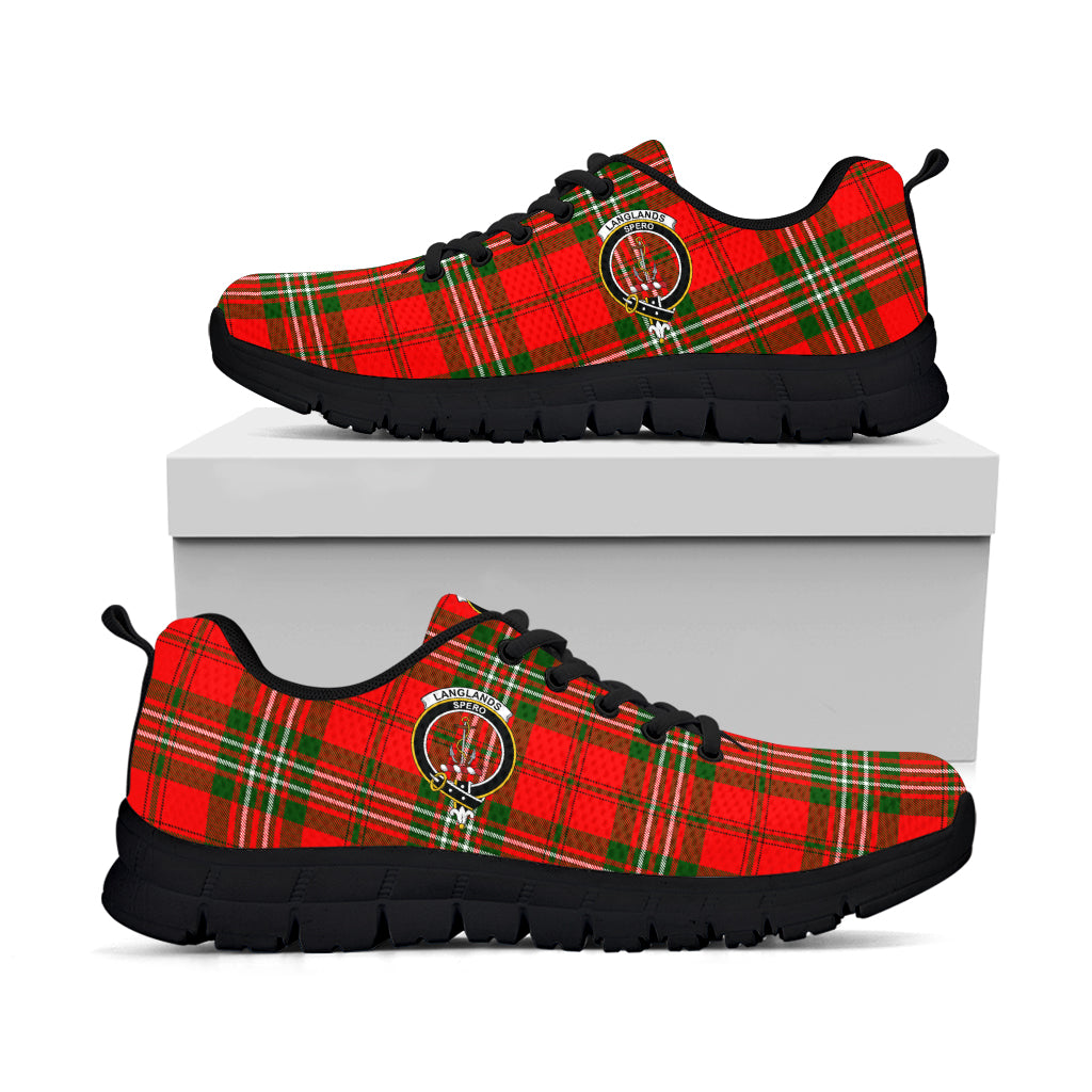 Langlands Tartan Sneakers with Family Crest - Tartan Vibes Clothing