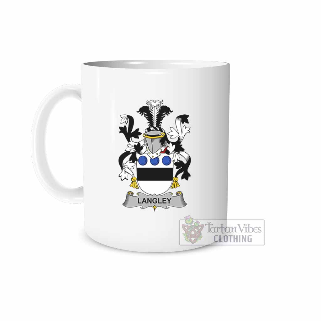 Tartan Vibes Clothing Langley Irish Clan Coat of Arms Ceramic Mug