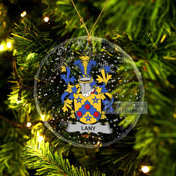 Lany Irish Clan Christmas Glass Ornament with Coat of Arms