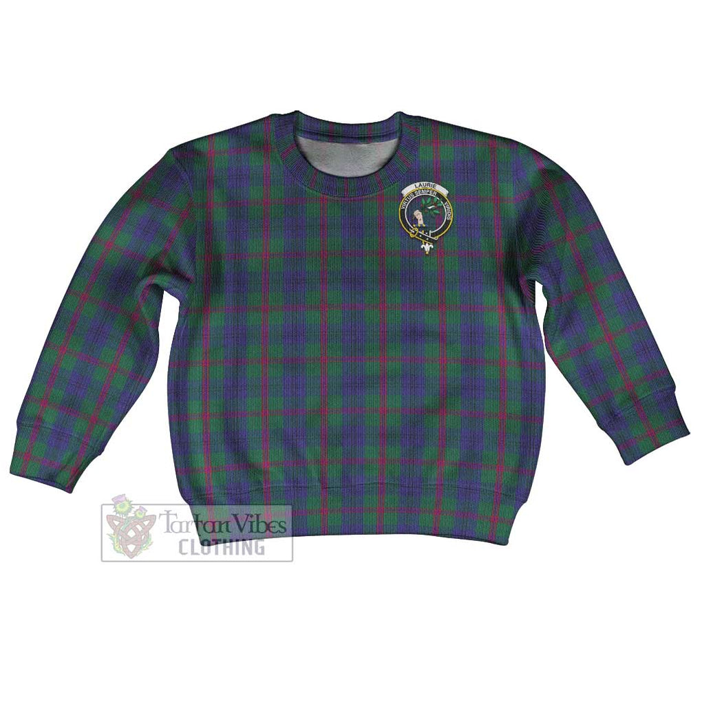 Tartan Vibes Clothing Laurie Tartan Kid Ugly Sweater with Family Crest