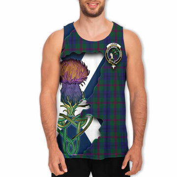 Laurie Tartan Family Crest Men's Tank Top Scottish Thistle Celtic Inspired Men - Tartan Vibes Clothing