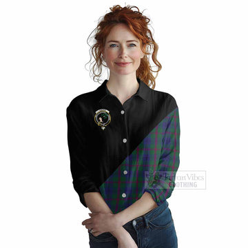 Laurie Tartan Women's Casual Shirt with Family Crest and Military Logo Style