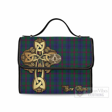 Laurie Tartan Waterproof Canvas Bag Golden Thistle Celtic Cross Style