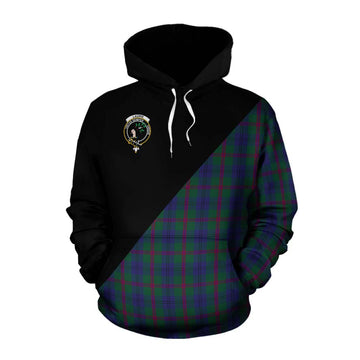 Laurie Tartan Cotton Hoodie with Family Crest and Military Logo Style