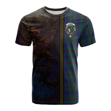 Laurie Tartan Family Crest Cotton T-shirt Alba Gu Brath Be Brave Lion Ancient Style Kid's Shirt - Tartan Vibes Clothing