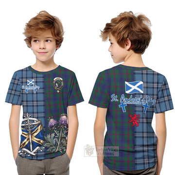 Laurie Tartan Kid T-Shirt Happy St. Andrew's Day Half Tartan Style