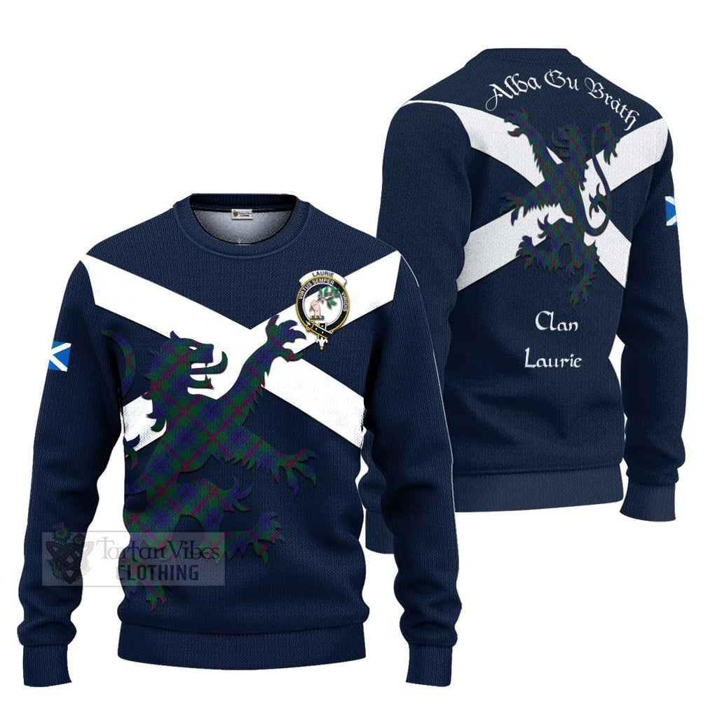 Tartan Vibes Clothing Laurie Tartan Lion Rampant Knitted Sweater – Proudly Display Your Heritage with Alba Gu Brath and Clan Name