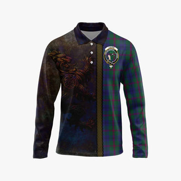 Laurie Tartan Family Crest Long Sleeve Polo Shirt Alba Gu Brath Be Brave Lion Ancient Style Unisex - Tartan Vibes Clothing