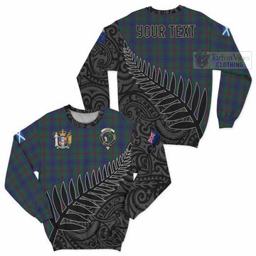 Laurie Crest Tartan Sweatshirt with New Zealand Silver Fern Half Style