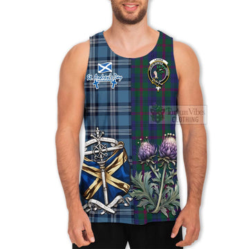 Laurie Tartan Men's Tank Top Happy St. Andrew's Day Half Tartan Style