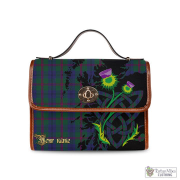 Laurie Tartan Waterproof Canvas Bag with Scotland Map and Thistle Celtic Accents