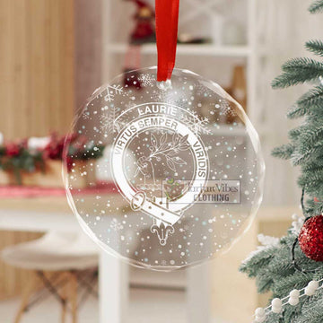 Laurie Clan Crest Christmas Glass Ornament