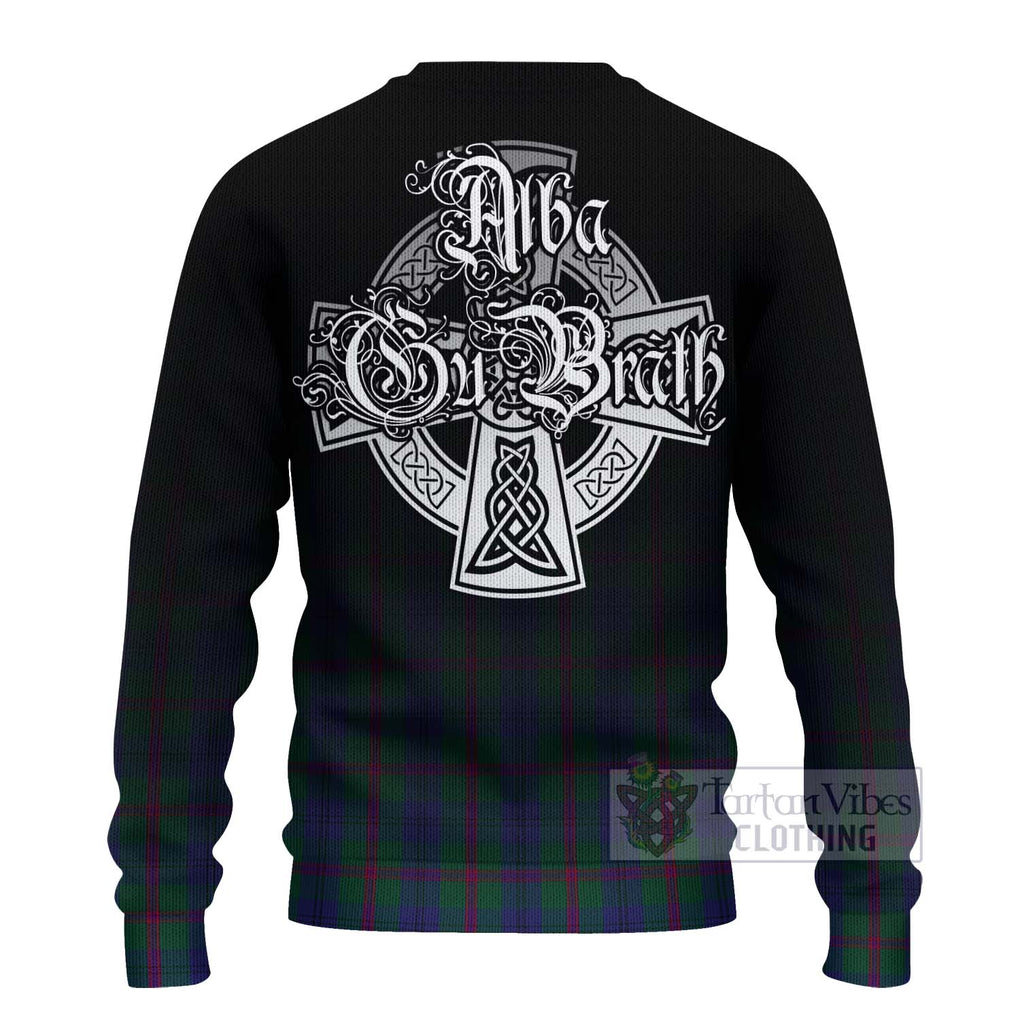 Tartan Vibes Clothing Laurie Tartan Knitted Sweater Featuring Alba Gu Brath Family Crest Celtic Inspired