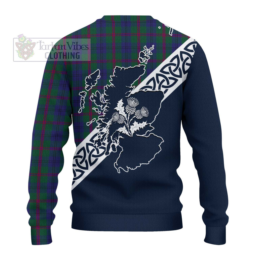 Tartan Vibes Clothing Laurie Tartan Knitted Sweater Featuring Thistle and Scotland Map