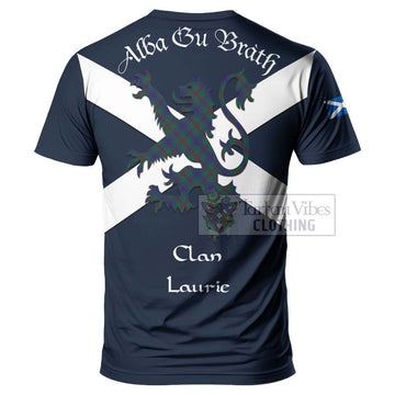 Laurie Tartan Lion Rampant T-Shirt Proudly Display Your Heritage with Alba Gu Brath and Clan Name