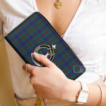 Laurie Tartan Women's Leather Wallet with Family Crest - Tartan Vibes Clothing