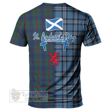 Laurie Tartan T-Shirt Happy St. Andrew's Day Half Tartan Style