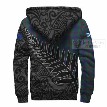 Laurie Crest Tartan Sherpa Hoodie with New Zealand Silver Fern Half Style