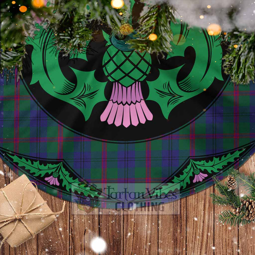 Tartan Vibes Clothing Laurie Tartan Christmas Tree Skirt Scottish Thistle Style