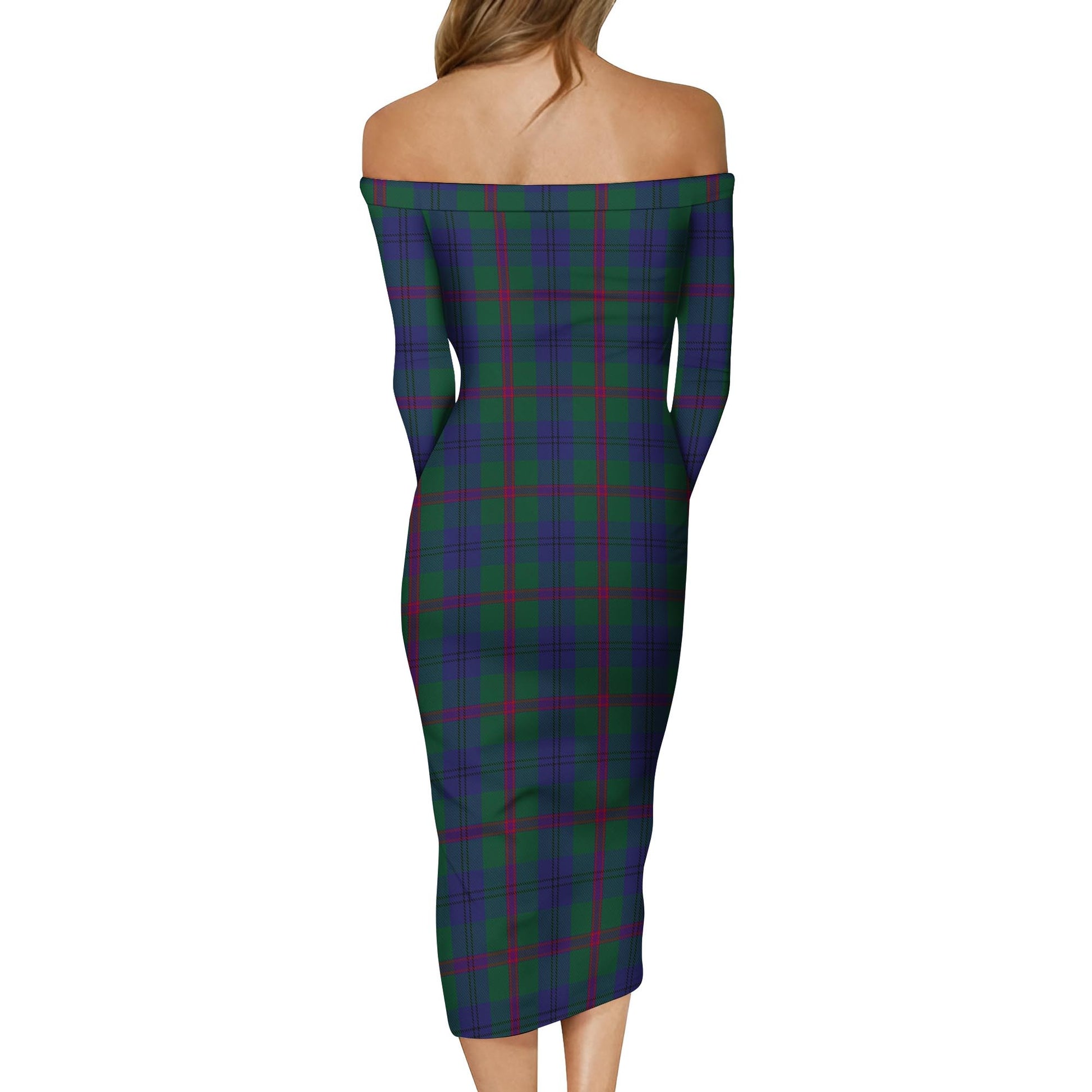 Laurie Tartan Off Shoulder Lady Dress - Tartanvibesclothing