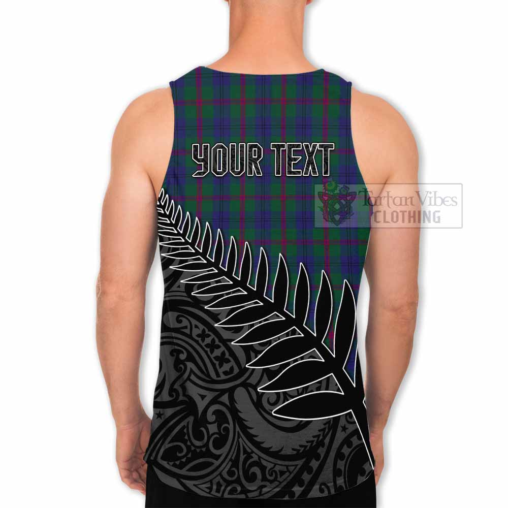 Tartan Vibes Clothing Laurie Crest Tartan Men's Tank Top with New Zealand Silver Fern Half Style