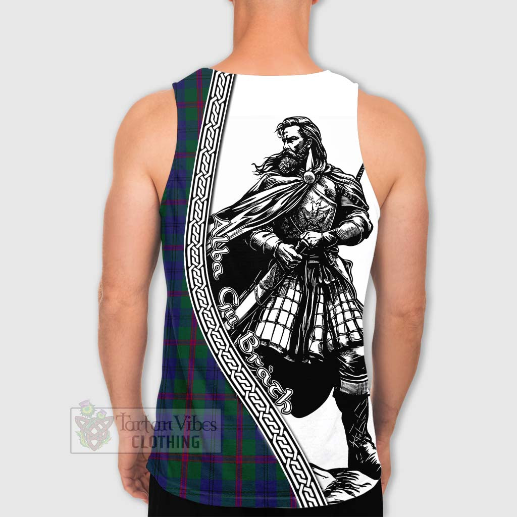 Tartan Vibes Clothing Laurie Tartan Clan Crest Men's Tank Top with Highlander Warrior Celtic Style