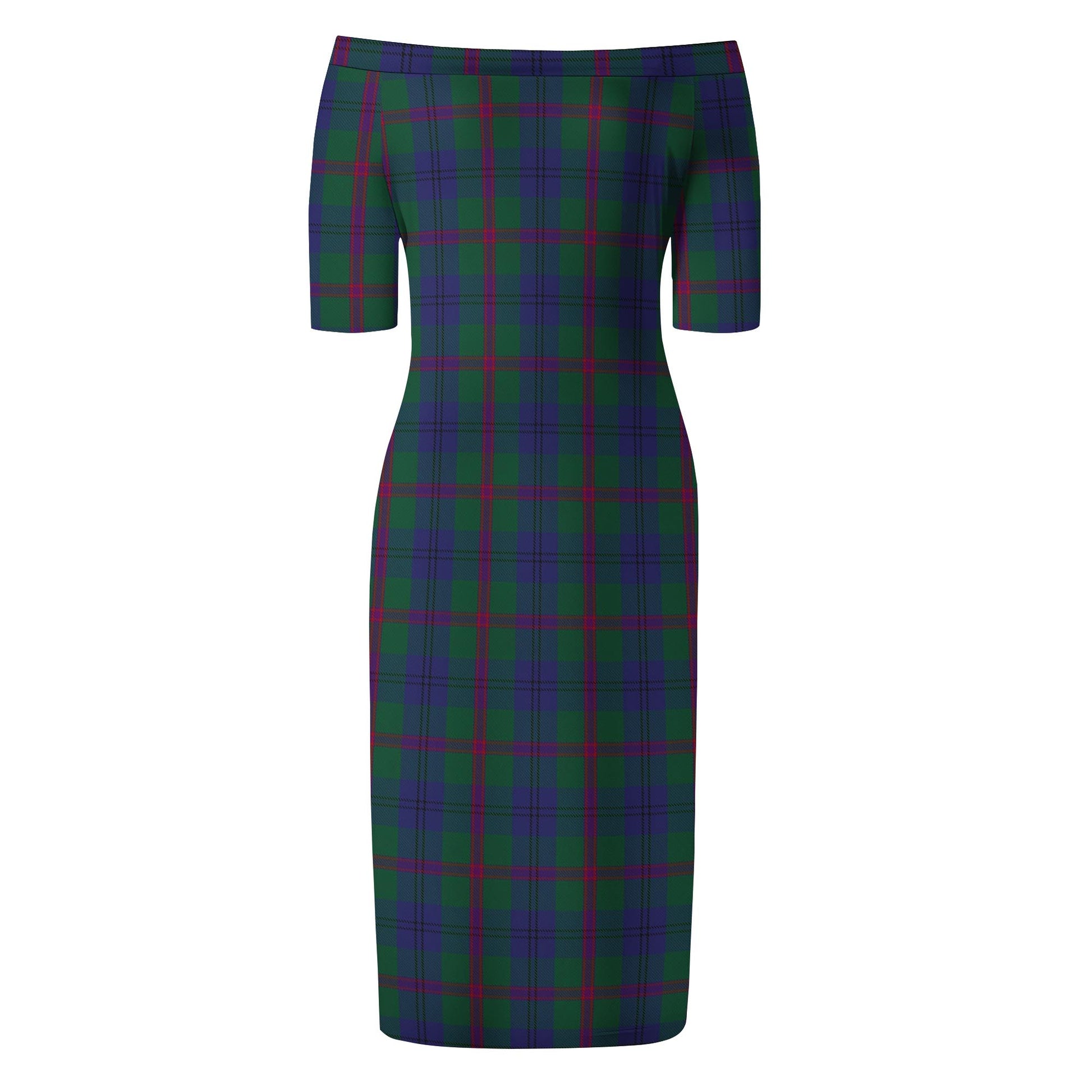 Laurie Tartan Off Shoulder Lady Dress - Tartanvibesclothing