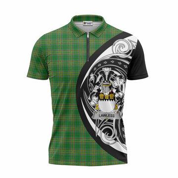 Lawless Irish Clan Zipper Polo Shirt Celtic Circle Style Unisex - Tartan Vibes Clothing