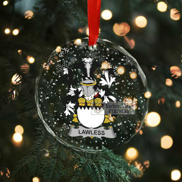 Lawless Irish Clan Christmas Glass Ornament with Coat of Arms