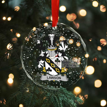 Lawson Irish Clan Christmas Glass Ornament with Coat of Arms - 2D-tartanvibesclothing