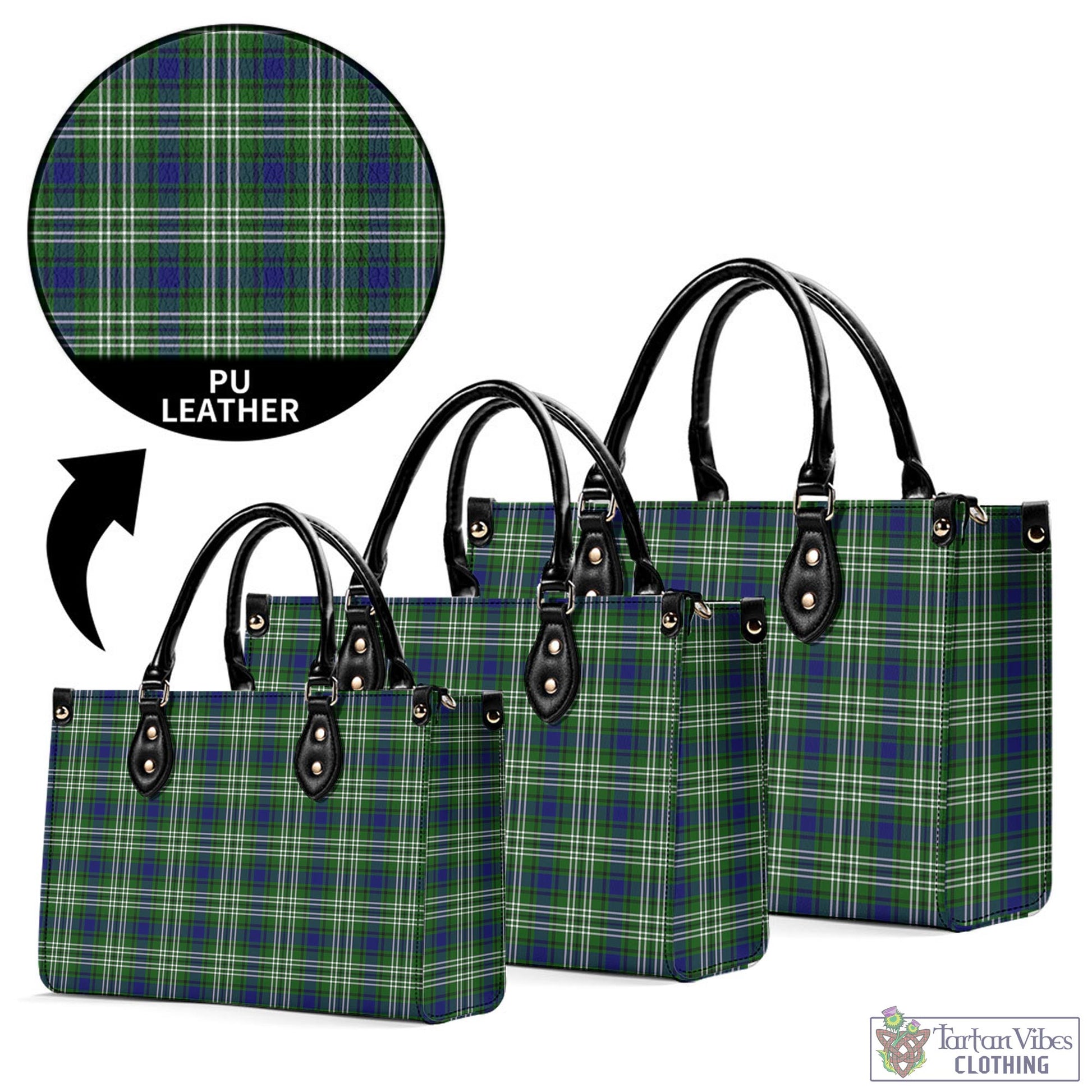 Tartan Vibes Clothing Learmonth Tartan Luxury Leather Handbags