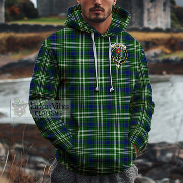 Learmonth Tartan Cotton Hoodie with Family Crest