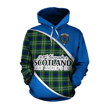 Learmonth Family Crest Tartan Cotton Hoodie Celebrate Saint Andrew's Day in Style