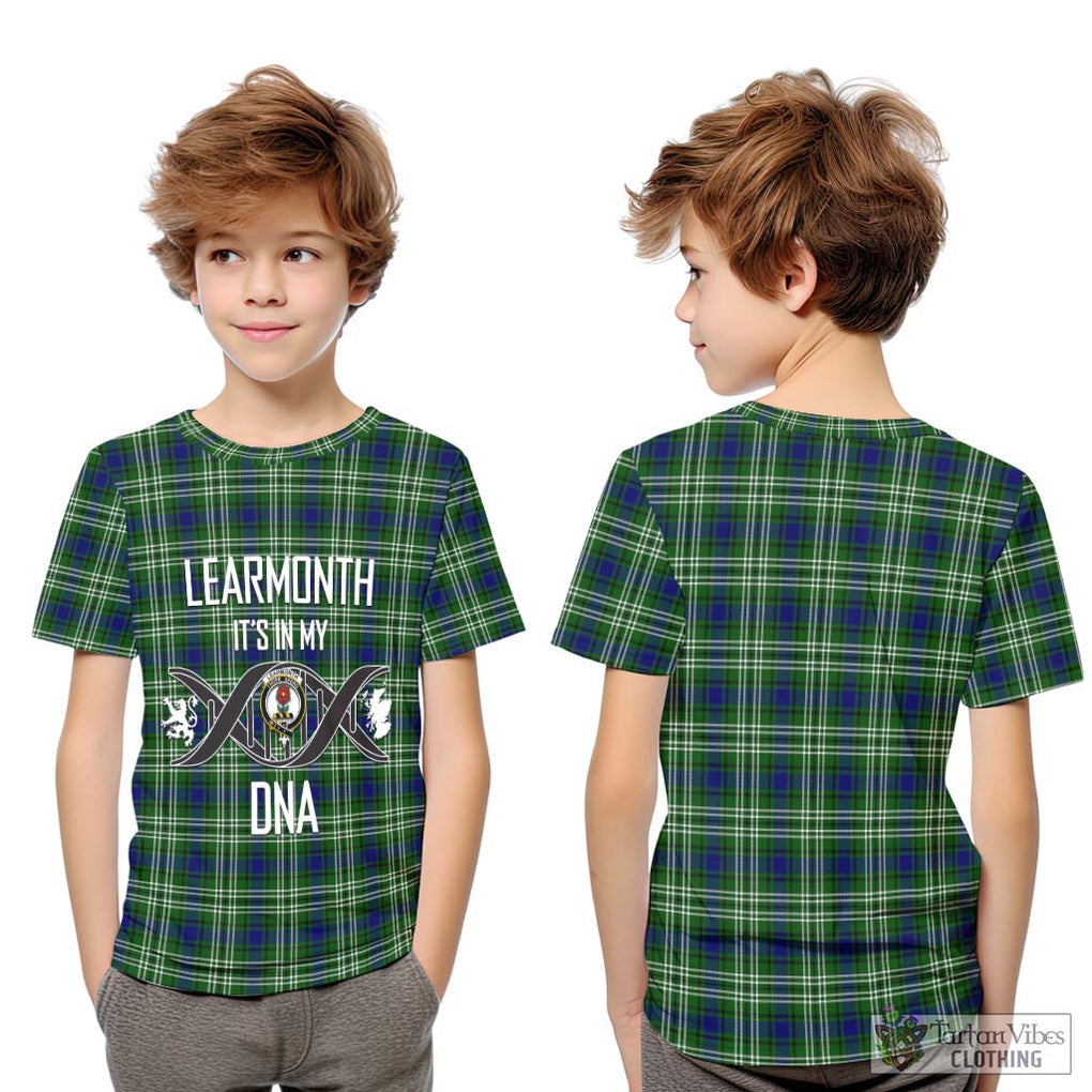 Learmonth Tartan Kid T-Shirt with Family Crest DNA In Me Style Youth XL Size14 - Tartanvibesclothing Shop