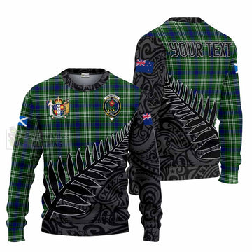 Learmonth Crest Tartan Knitted Sweater with New Zealand Silver Fern Half Style